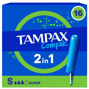 Тампони Tampax Compak Super з аплікатором, 16 шт